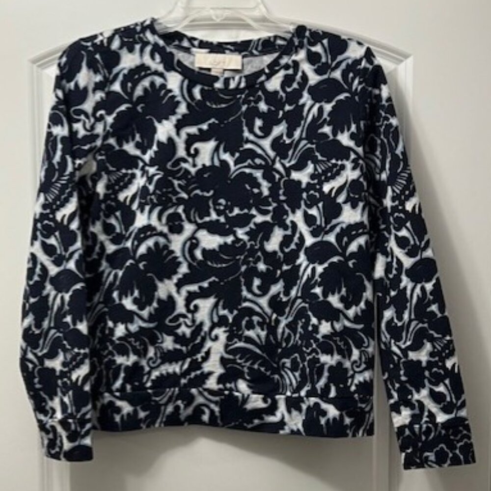Loft Blue Floral Sweatshirt - Size Medium